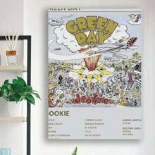 Póster enmarcado de color verde del álbum de música Dookie como arte de pared - Enmarcado - Ver 1