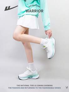 WARRIOR 2024 New Sports Style Women Outdoor Comfortable Fashion Running Shoes, Spring/Autumn Breathable Lace-Up Soft Bottom Non-Slip Casual Sneakers - Green - View 6