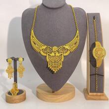 5pcs Luxury Bridal Jewelry Set With Earrings, Necklace And Ring, Suitable For Weddings, Ceremonies, Parties