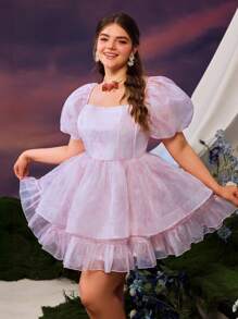 Faeriesty Abito da principessa romantico per la primavera/estate di Faeriesty con gonna in tulle arricciata - perfetto per appuntamenti in giardino, picnic e eventi estivi