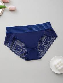 3 szt. Plus Size Damskie koronkowe majtki, wygodne, oddychające, pełne pokrycie, odpowiednie do domu, na imprezę, wesele - Wielokolorowe - Zobacz 6
