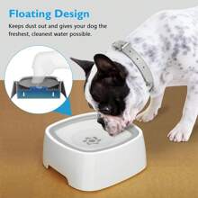 Tazón de agua para perros, gatos y mascotas de 1L/35oz, antiderrames, de alimentación lenta, sin goteos, que evita los derrames