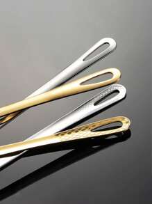 1pc Korean Style Stainless Steel Cooking Tongs, Kitchen Cooking Tongs For Grilling, Home & Outdoors Barbecue, Steak, Salad