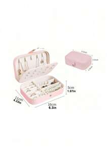 Multi-Color Minimalist Portable Jewelry Box, Travel Bracelet Earrings Necklace Organizer