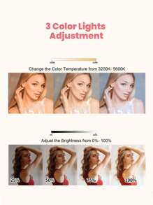 1 PC Selfie Light, Filllight Phone Light With Front & Back Clip, 60 LED Portable Light With 3 In 1 Light Colors Brightness Adjustable, Type-C 5V Rechargeable Video Light For Phone Laptop, Makeup, Live Stream, Vlog