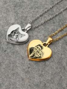 Collar con colgante con forma de corazón personalizado con foto, collar del Día de la Madre con forma de corazón personalizado, collar con foto personalizado de acero inoxidable, collar con foto personalizado para novia, collar con colgante con forma de corazón y foto para mujer, collar con foto conmemorativo, collar con foto para mujer, collar personalizado para mamá, plata, oro, elegante, colorido, vintage, simple, unisex, casual, lindo, personalizado, único, regalos ideales para él, regalos ideales para ella, novia, novio, papá, mamá, familia, amigos, para aniversarios, para cumpleaños, para graduación, para baile de graduación, para fiestas, joyería de acero inoxidable, útiles escolares, de vuelta a la escuela, para la oficina, para la escuela, para el salón de clases, para regalos de maestros, para la universidad, para colegas, para dormitorios, para maestros, para niños y niñas, para adolescentes, estudiantes de secundaria, estudiantes de preparatoria, estudiantes universitarios,