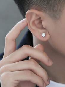1 paire de boucles d'oreilles clip magnétiques hypoallergéniques de 6 mm sans perçage, convenant pour le port quotidien des hommes, les cadeaux de Noël, du Nouvel An, de la Saint-Valentin et de Pâques