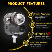 CyberDyer 2 szt. Dwukolorowy reflektor LED do motocykla, 20 W wodoodporny reflektor motocyklowy, żółto-biały dwukolorowy reflektor z wiązką światła Hi/Lo do motocykla, samochodu ciężarowego, ATV, terenowego SUV-a, uniwersalnej lampy roboczej - zestaw akcesoriów motocyklowych (sparowany, bez baterii)