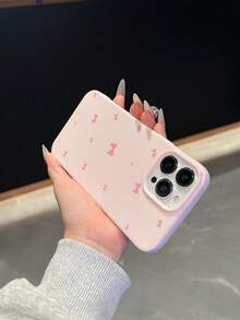 Bow-Knot 1 件粉色蝴蝶结简约 TPU 防震保护手机壳适用于 Apple 16、15、14、13、12、11 Pro Max - 彩色 - 查看 3