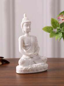 1pc Resin Sandstone Buddha Statue, For Home Decor, Holiday Decoration, Festival Gift