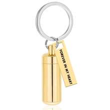 Cylinder Cremation Key Chain Pendant For Human/Pet Ashes Urn Key Chain Memorial Ashes Jewelry Gift- Forever In My Heart