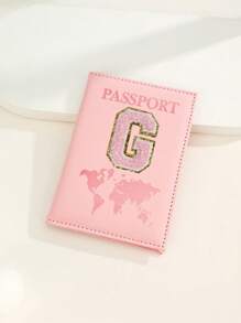 Capa Para Passaporte Com Letras De A A Z, Porta-Passaporte De Viagem Com Estampa De Mapa, Pasta Para Passaporte Rosa, Carteira Para Passaporte Para Viagens De Negócios