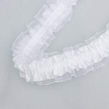 1/5 码多色双层弹性蕾丝花边 - DIY 手工艺品、服装、头带和连衣裙边缘褶边带 - 多功能缝纫配件，色彩鲜艳 - 彩色 - 查看 14