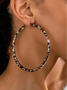 1 paire de boucles d'oreilles géométriques asymétriques surdimensionnées, boucles d'oreilles vintage haut de gamme exagérées