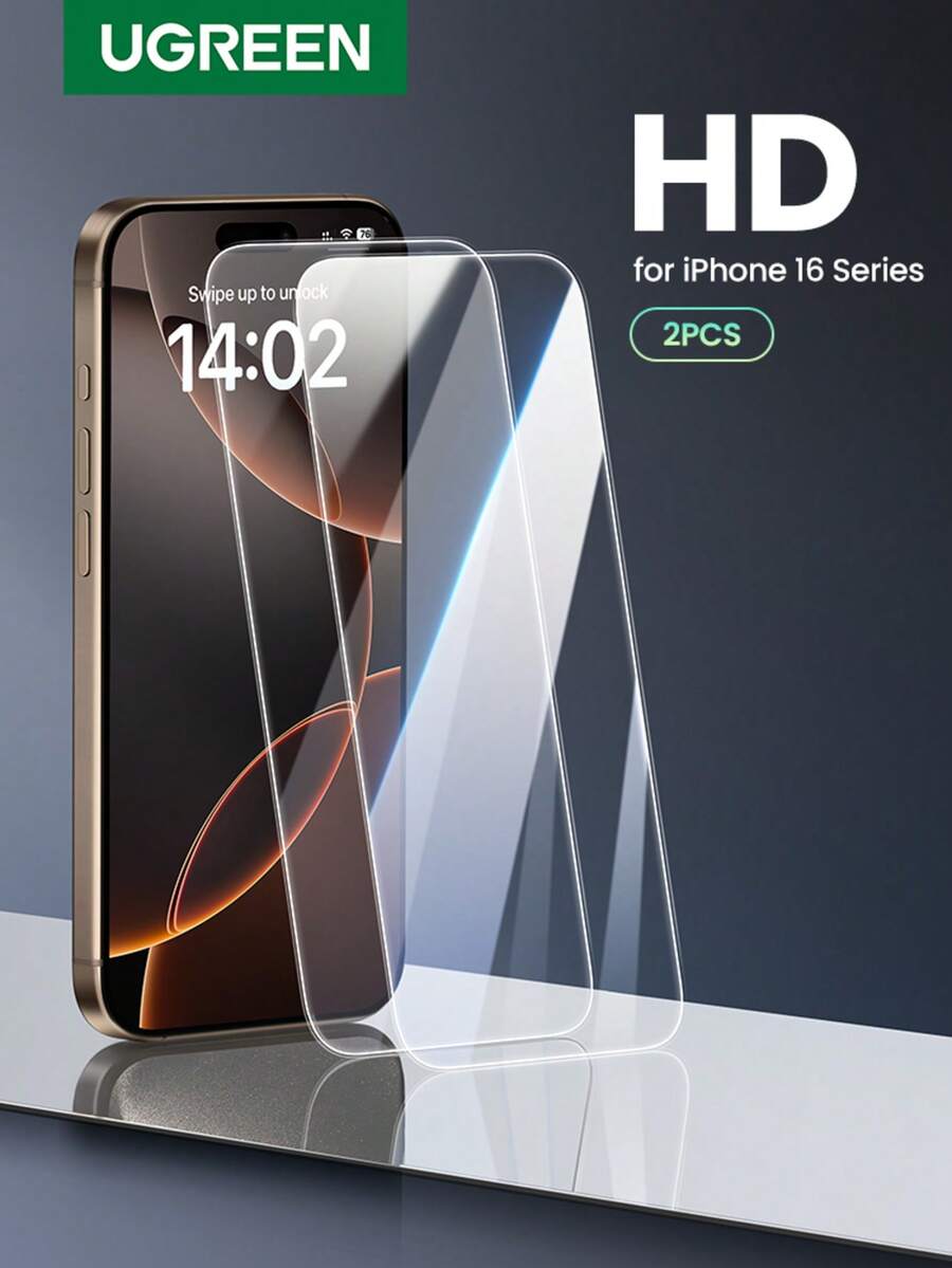 UGREEN Kính cường lực siêu trong không viền tương thích với iPhone 16 Pro Max 16 Pro Miếng dán màn hình 2 gói kèm dụng cụ dán phim Quà tặng sinh nhật, gia đình, bạn bè Miếng dán màn hình điện thoại, Phụ kiện điện thoại Chống nước Chống sốc Chống rơi Chống rơi Chống trầy xước Chống bám vân tay Bao phủ toàn bộ - Trong sáng - Xem 1