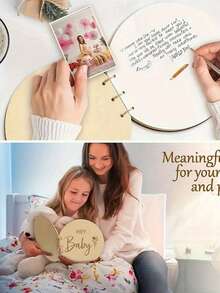 1pcGuest Book , Wooden Cover Christening Guest Book, Shower Visitor Book, Shower Memory Book, A Gift For New Parents And Expectant Mothers