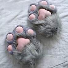 Kawaii Cat Paw Gloves - Thermal Anime Cosplay Gloves For Halloween And Christmas | Furry-Lined Animal Paw Accessories | Cute Gift For Conventions, Parties (Fox/Animal Style)
