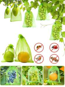 50pcs Plant Protection Bags, Plant Support Bags, Grape Protection Bags, Fruit & Vegetable Protection Bags. For Growing Protection Of Strawberries, Lychee, Citrus, Grapes, Apples, Pears, Cherries, Blackberries, And Other Fruits, Drawstring Net Bags, Anti-Bird, Anti-Insect, Anti-Animal Chewing