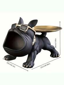 1pc Bulldog Figurine Storage Decor, Large Mouth Dog Statue Artistic Crafts, Home Living Room Office Bookshelf Decor, Tabletop Display Foyer Decoration, Handmade Home Decor Style Doll, Suitable As Small Gift, Home Essentials