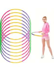1pc, Sports Hoop, Adjustable And Detachable, Weight And Size Toy Colored Hoop Plastic Ring, Suitable For Outdoor Activities, Gymnastics Classrooms, Schools, Sports And Games Gym Accessories - Multicolor - View 8