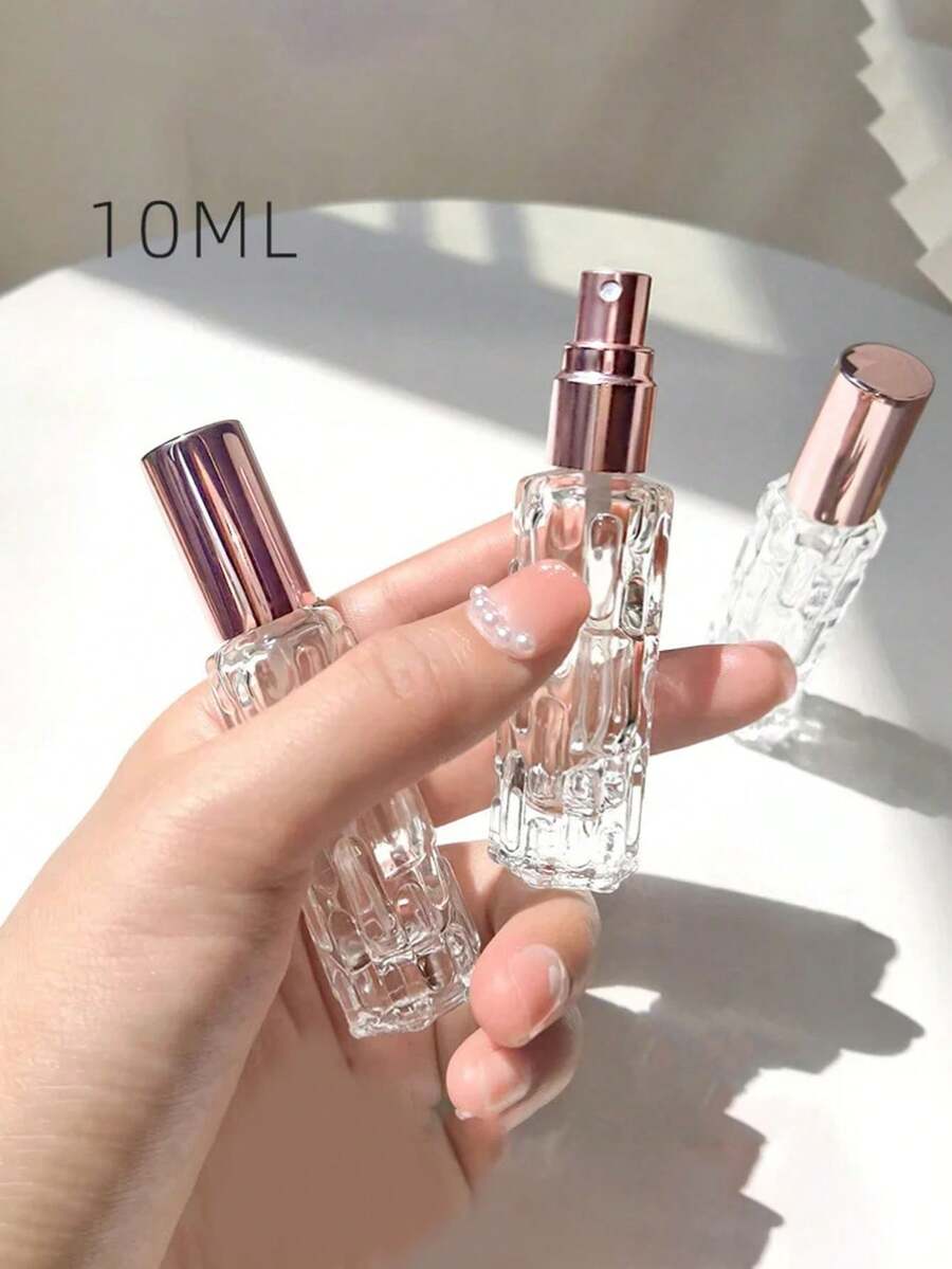3pcs 10ml Refillable Transparent Travel Spray Bottles, Ideal For Toners, Skincare On-The-Go, Travel Essentials, Camping, Holidays, Mini Air Fresheners For Men & Women, Back To School, Beach Season