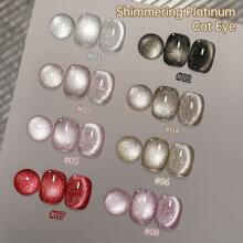 Jillradia 10ml 8 Colors Cat Eye Magnetic Gel Nail Polish Soak Off Uv Led Lamp Nail Polish Nail Art For Women Gift-With Magnetic Stick Included