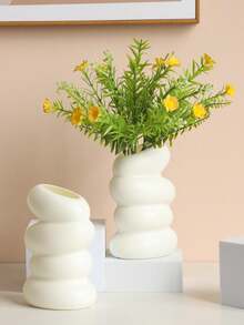 4/3/1 Pcs Plastic Spiral White Vase (Excluding Filler Decor), Nordic Style Creative Vase, Suitable For Kitchen, Living Room, Bedroom Home Decor, Exquisite Room Decor, Holiday Decor, Gift For Birthday, Graduation - Multicolor - View 5