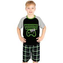 Harry Bear Gaming Pyjamas | Short Sleeve Boys Pyjamas | Gamer Pjs For Boys | Pyjama Set For Summer | - Light Grey - View 2