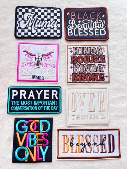 Sortiertes Patch Design, inklusive Muttertagspatch, Westernpatch, Grübelei-Patch, zum Aufbügeln/Aufnähen geeignet für Trucker Caps, Jeans, T-Shirts, Jacken, Taschen, Freizeitkleidung und Accessoires