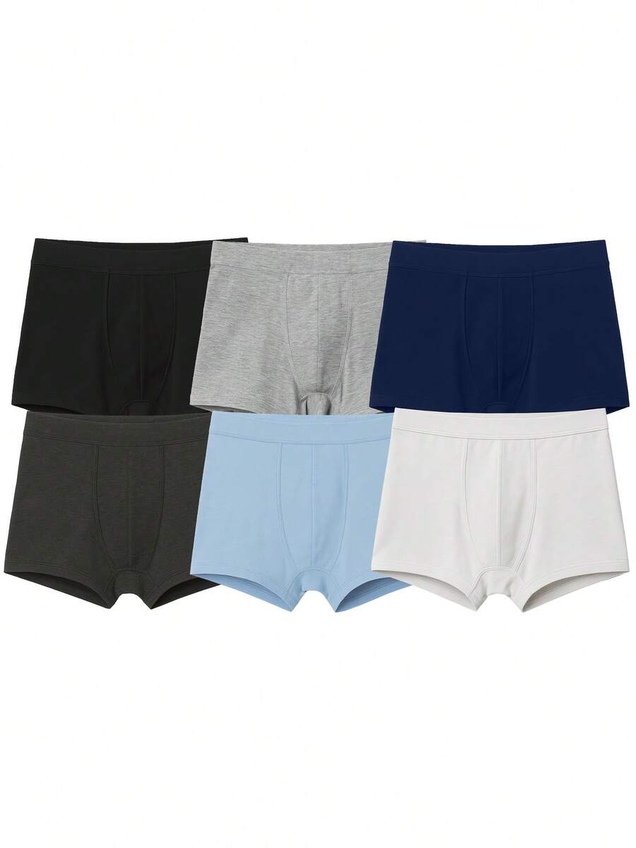 6-Pack Men's Cotton Stretch Seamless Low Rise Boxer Briefs (M-2XL) - Assorted - View 1