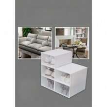1 PC/5 PCS Shoe Box, Transparent White Shoe Box, PVC Material, Space Saving, Convenient Shoe Storage, 1 Or 5 Shoe Boxes, Essential For Living Room Entrance And Bedroom
