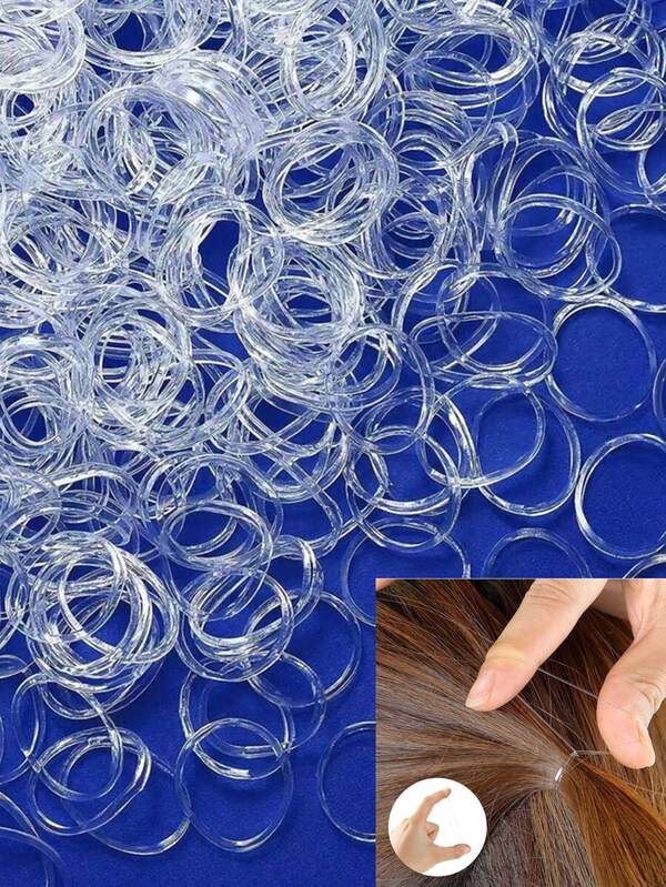 50 قطعة/ 100 قطعة/ 500 قطعة من أربطة الشعر المطاطية ذات الاستخدام المرة الواحدة بتصميم عصري وأنيق، سماكة 1.5 سم/0.6 بوصة شفافة، مناسبة للنساء للمكياج اليومي والتنقل والرياضة وربطة الشعر، اكسسوارات الشعر