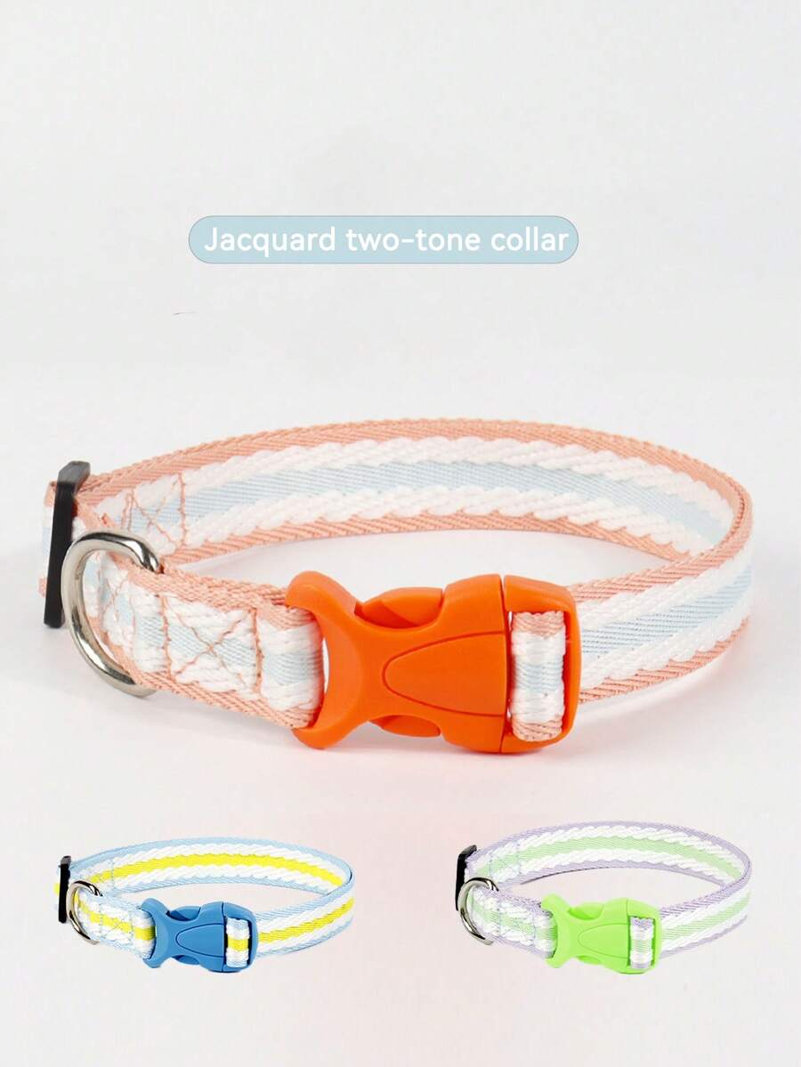 1 pieza Collar para mascotas anti-estrangulamiento para perros y gatos pequeños y medianos, de doble color, ajustable, anti-estrangulamiento y anti-explosión
