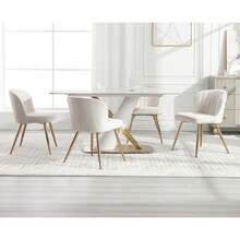 Chairus Kitchen Chair Set Of 2 Side Dining Chairs Armless Tub Chair With Metal Legs, Dining Table And Chairs - Multicolor - View 6