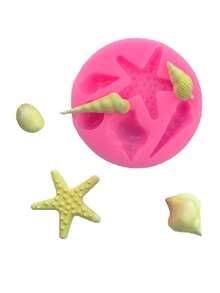 1pc Seashell Silicone Mold For DIY Baking Tools, Shell Shaped Candle/Soap/Resin Craft Mold - Pink - View 1