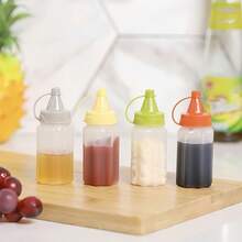 4/12/20pcs Plastic Squeeze Bottles, Salad Sauce & Ketchup Dispenser Bottles, Random Color, Kitchen Supplies