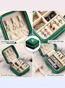 1pc Customizable Alphabet Jewelry Box Portable Jewelry Travel Storage Bag Mini Pearl Jewelry Box Bridesmaid Gift Box Compact Jewelry Box Earring Necklace Ring Jewelry Storage PU Leather Jewelry Box Creative Portable Jewelry Box Earring Gift Box Valentine's Day Gift Mother's Day Gift Halloween Gift Christmas Gift Bathroom Accessories Back To School