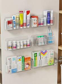 1 Stück platzsparender an der Wand montierter Organizer - ohne Bohren, transparente Aufbewahrungsbox für Haushalts- und Studentenwohnheim Erste-Hilfe-Kits, Körbe, Kästen und Behälter für Haushaltsorganisation, Badezimmer Kosmetikaufbewahrung