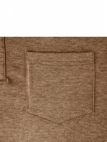 Chemise polo pour hommes grandes tailles avec col et poche, été - Kaki - Voir 6