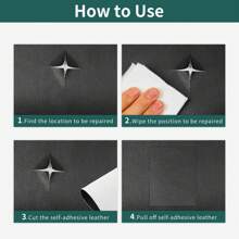 1 Roll Black Leather Repair Patch, Waterproof Removable Self-Adhesive Leather Repair Tape, Can Be Cut Freely, Reusable, Suitable For Sofa, Car Interior, Motorcycle Seat, Handbag, DIY Headboard Cushion And Synthetic Leather Furniture, Jacket Emergency Patch, Sofa Cushion Renovation