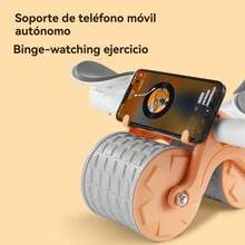 Rueda para abdominales con rodillera y temporizador, rueda de ejercicio abdominal con rebote automático y soporte para los codos para mujeres y hombres. - Naranja - Ver 5