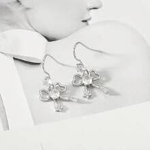 2 Pieces Of Delicate Bow Micro-Inlaid Zirconia Star Earrings Sweet Girls Daily Wear Earrings Suitable For Any Occasion You Can Also Give Friends To Lovers - Bow Earrings - View 8