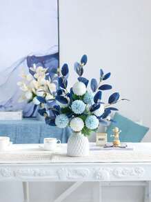 Nordic Style Flower Vase, Durable Plastic Flower Vase, Imitation Ceramic Flower Pot Decoration, Faux Ceramic Vase For Home Decoration Flower Arrangements (Not Including Decorative Flower)