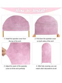 1 pieza Cubierta de arco de poliéster texturizada color rosa, para soporte de fondo en forma de arco, adecuada para cumpleaños, ceremonias, bodas, fiestas de graduación, decoración de eventos, rosa y negro