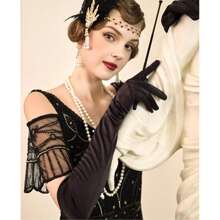 Unisex Nylon Long Gloves Fashion Style Prom Dress Up Performance Gloves Halloween
