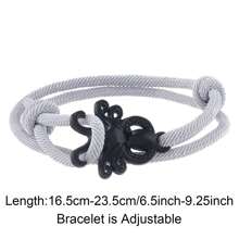 1 pieza Pulsera minimalista de cuerda de nailon con temática oceánica y elemento de pulpo, apilable, adecuada para bodas, surf en verano