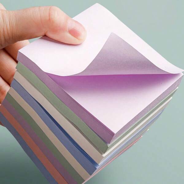 400 قطعة من أوراق الملاحظات اللاصقة البسيطة متنوعة الألوان ، لوازم مدرسية، عودة إلى المدرسة