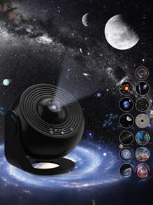 1pc Decorative Galaxy & Space Projector - USB Powered Matte Finish Plastic Starry Night Sky Projector With 13 Replaceable Discs, Timer Function, Automatic Rotating Patterns, Adjustable Speed Settings For Bedroom, Gift-Compatible, Push Button Control