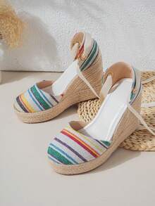Women's Popular Stylish Comfortable High Platform Beach Straw Rope Shoes - Multicolor - View 3