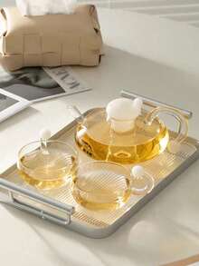 1pc Luxurious Glass Afternoon Tea Teapot, High-End Retro Fruit Tea/Flower Tea Teapot Set - Multicolor - View 7